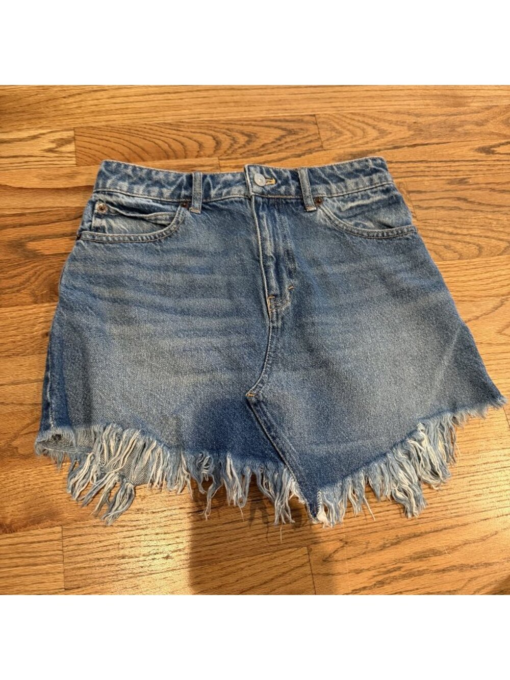 WE THE FREE WOMENS DENIM JEAN CUTOFF SKIRT SIZE 24